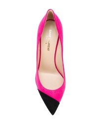 Escarpins en daim fuchsia Saint Laurent