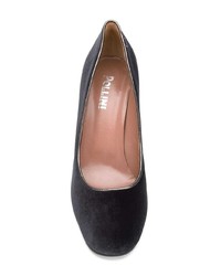 Escarpins en daim gris foncé Pollini