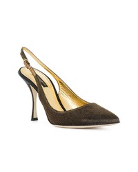 Escarpins en daim marron foncé Dolce & Gabbana