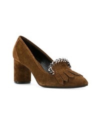 Escarpins en daim marron Casadei