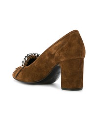 Escarpins en daim marron Casadei