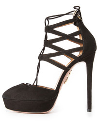 Escarpins en daim noirs Aquazzura