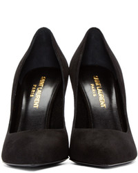 Escarpins en daim noirs Saint Laurent