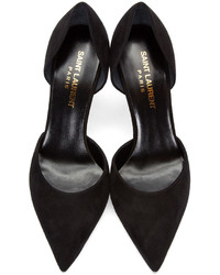 Escarpins en daim noirs Saint Laurent