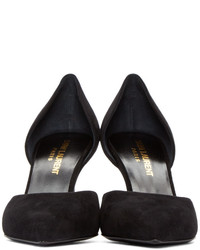 Escarpins en daim noirs Saint Laurent