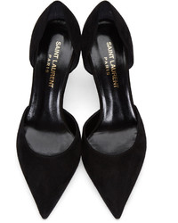 Escarpins en daim noirs Saint Laurent