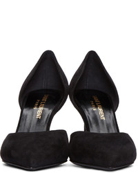 Escarpins en daim noirs Saint Laurent