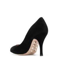 Escarpins en daim noirs Valentino