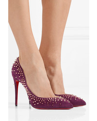 Escarpins en daim pourpre foncé Christian Louboutin