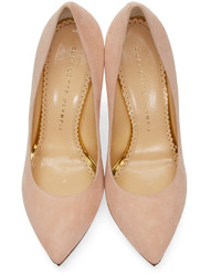 Escarpins en daim roses Charlotte Olympia