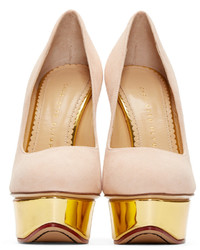 Escarpins en daim roses Charlotte Olympia