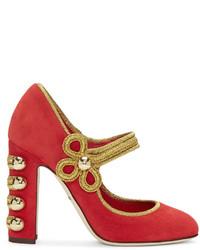 Escarpins en daim rouges Dolce & Gabbana