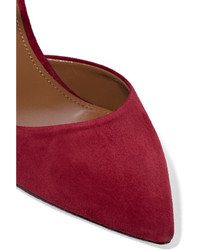 Escarpins en daim rouges Aquazzura