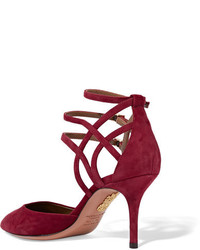 Escarpins en daim rouges Aquazzura