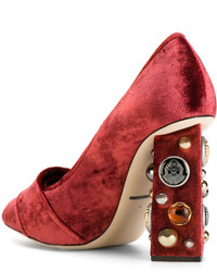 Escarpins en daim rouges Dolce & Gabbana