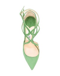 Escarpins en daim verts Jimmy Choo