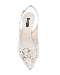 Escarpins en dentelle blancs Dolce & Gabbana