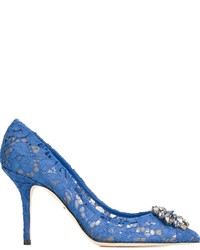 Escarpins en dentelle bleus Dolce & Gabbana