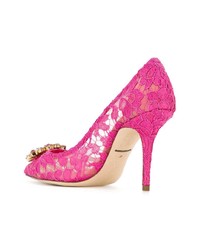 Escarpins en dentelle fuchsia Dolce & Gabbana