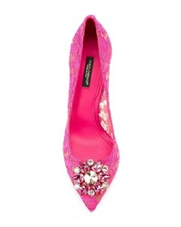 Escarpins en dentelle fuchsia Dolce & Gabbana