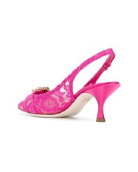 Escarpins en dentelle fuchsia Dolce & Gabbana