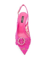 Escarpins en dentelle fuchsia Dolce & Gabbana