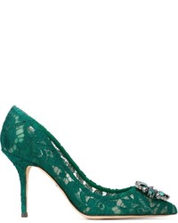 Escarpins en dentelle verts Dolce & Gabbana