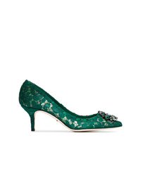 Escarpins en dentelle verts Dolce & Gabbana