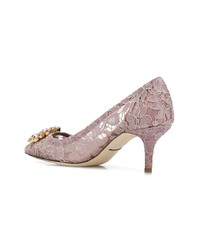 Escarpins en dentelle violet clair Dolce & Gabbana