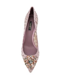 Escarpins en dentelle violet clair Dolce & Gabbana