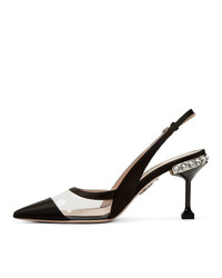 Escarpins en satin noirs Miu Miu