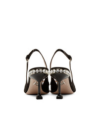 Escarpins en satin noirs Miu Miu