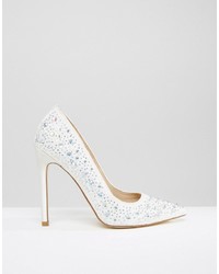 Escarpins en satin ornés blancs Asos