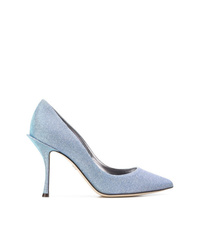 Escarpins en toile bleu clair Dolce & Gabbana