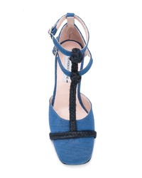 Escarpins en toile bleus Leandra Medine