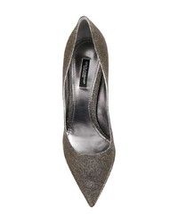 Escarpins en toile gris foncé Dolce & Gabbana