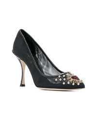 Escarpins en tulle ornés noirs Dolce & Gabbana
