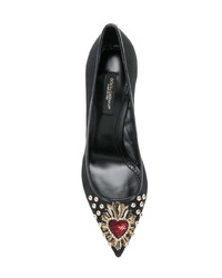 Escarpins en tulle ornés noirs Dolce & Gabbana