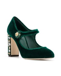 Escarpins en velours vert foncé Dolce & Gabbana