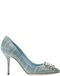 Escarpins ornés bleu clair Dolce & Gabbana