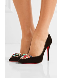 Escarpins ornés noirs Christian Louboutin