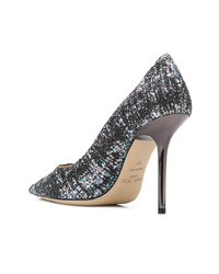 Escarpins pailletés argentés Jimmy Choo