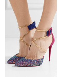 Escarpins pailletés bleus Christian Louboutin