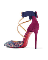 Escarpins pailletés bleus Christian Louboutin