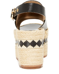 Espadrilles à rayures horizontales noires Tory Burch