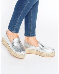 Espadrilles argentées Asos