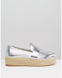 Espadrilles argentées Asos