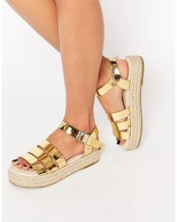 Espadrilles dorées Asos