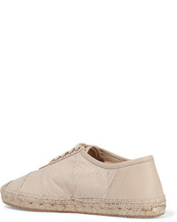 Espadrilles en cuir beiges Jimmy Choo