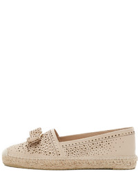 Espadrilles en cuir beiges Salvatore Ferragamo